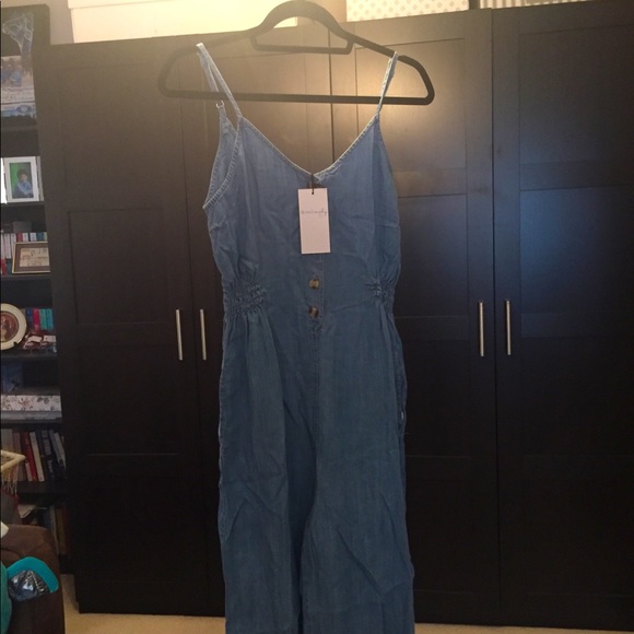 Thread & Supply Chambray spaghetti strap jumpsuit - Picture 1 of 2